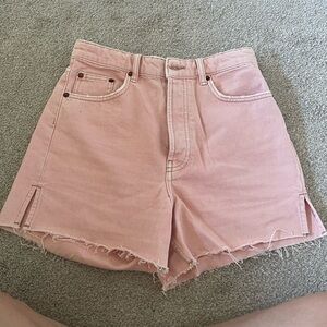 Zara Faded Pink High-Rise Denim Shorts